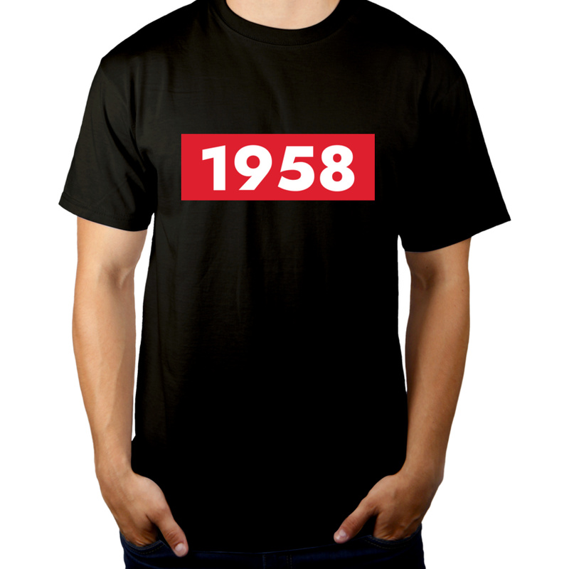 Rok Urodzenia 1958 Urodziny 65-Latek - Męska Koszulka Czarna