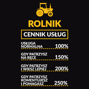 Rolnik - Cennik Usług - Męska Bluza Czarna