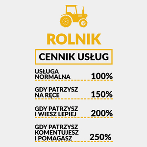 Rolnik - Cennik Usług - Męska Koszulka Biała