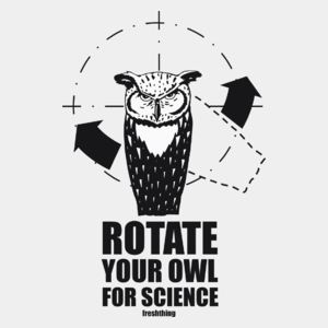 Rotate Your Owl For Science - Męska Koszulka Biała