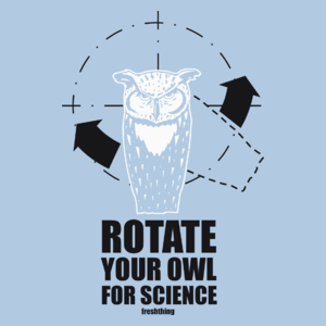 Rotate Your Owl For Science - Damska Koszulka Błękitna