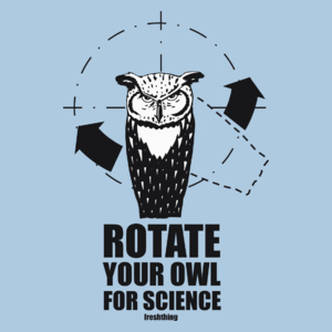 Rotate Your Owl For Science - Męska Koszulka Błękitna
