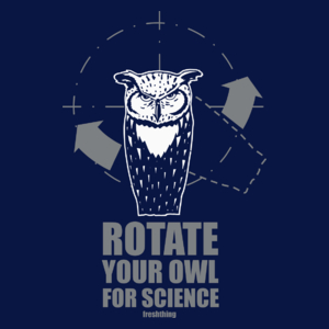Rotate Your Owl For Science - Męska Koszulka Ciemnogranatowa
