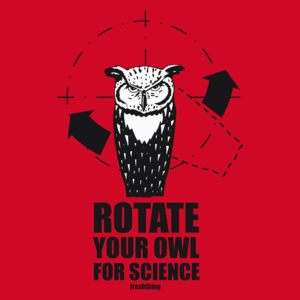 Rotate Your Owl For Science - Damska Koszulka Czerwona