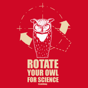 Rotate Your Owl For Science - Męska Koszulka Czerwona