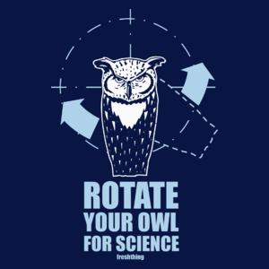 Rotate Your Owl For Science - Damska Koszulka Granatowa