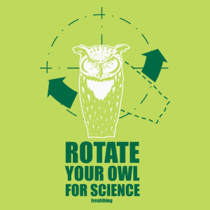 Rotate Your Owl For Science - Męska Koszulka Jasno Zielona