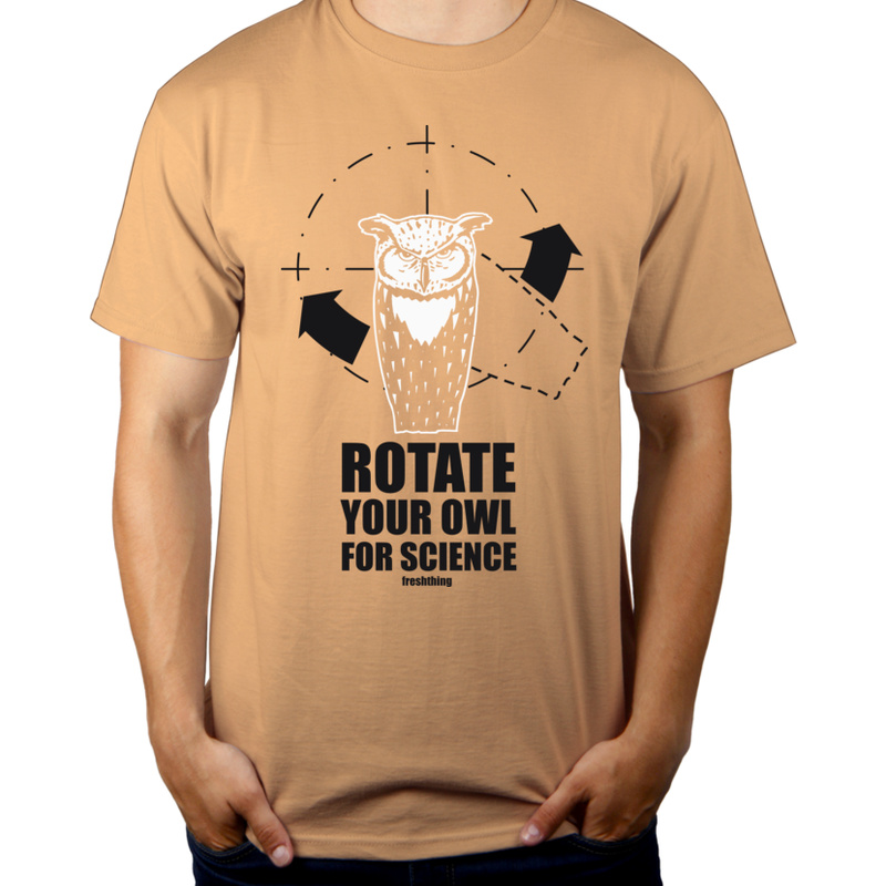 Rotate Your Owl For Science - Męska Koszulka Piaskowa