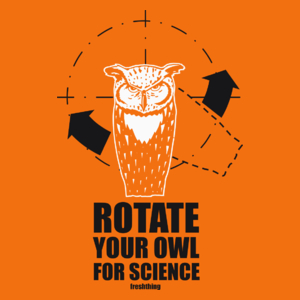 Rotate Your Owl For Science - Damska Koszulka Pomarańczowa