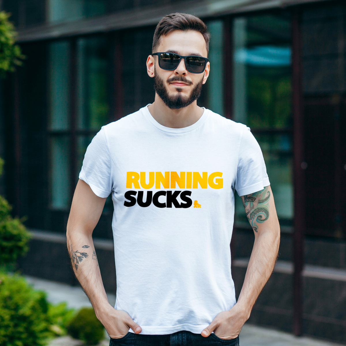 Running Sucks - Męska Koszulka Biała