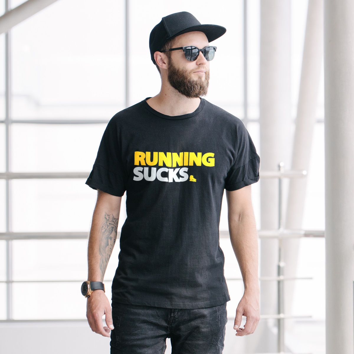 Running Sucks - Męska Koszulka Czarna