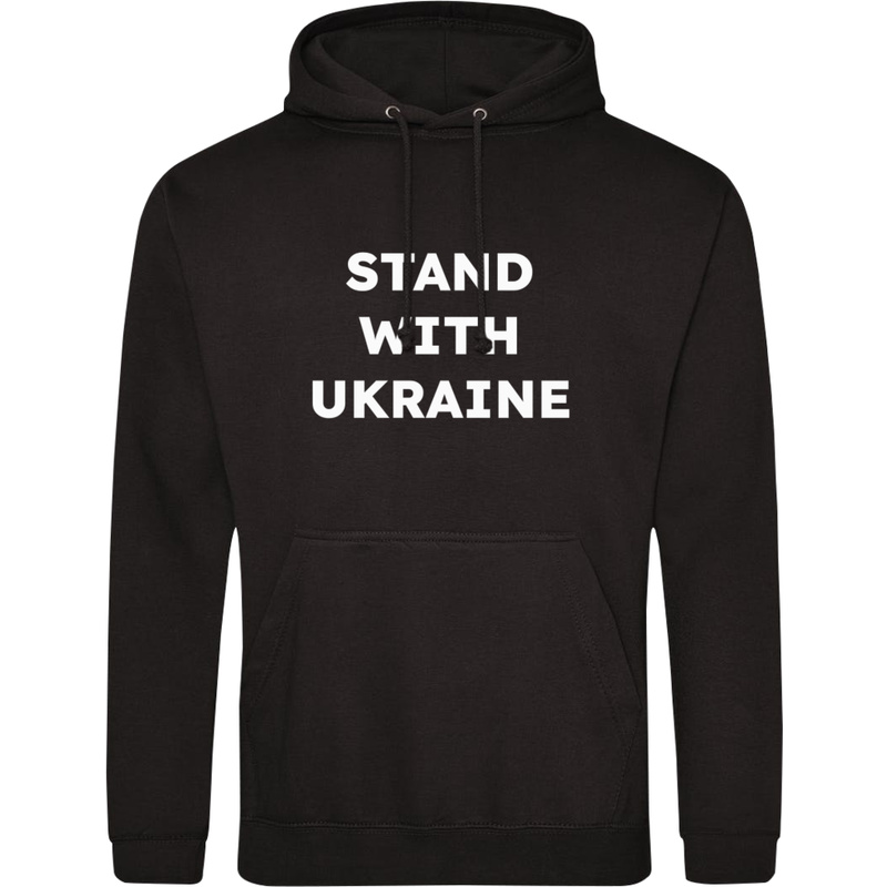 STAND WITH UKRAINE  - Męska Bluza z kapturem Czarna