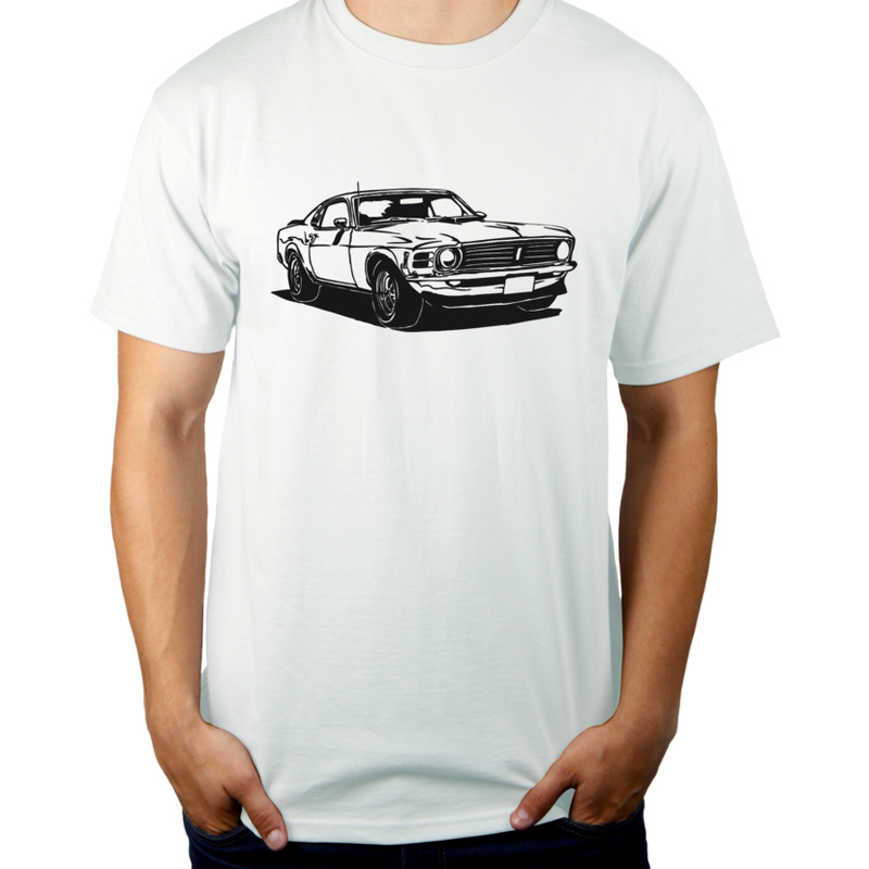 Samochód - Męska Koszulka Biała