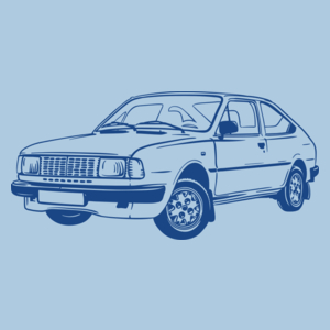 Samochód - Męska Koszulka Błękitna