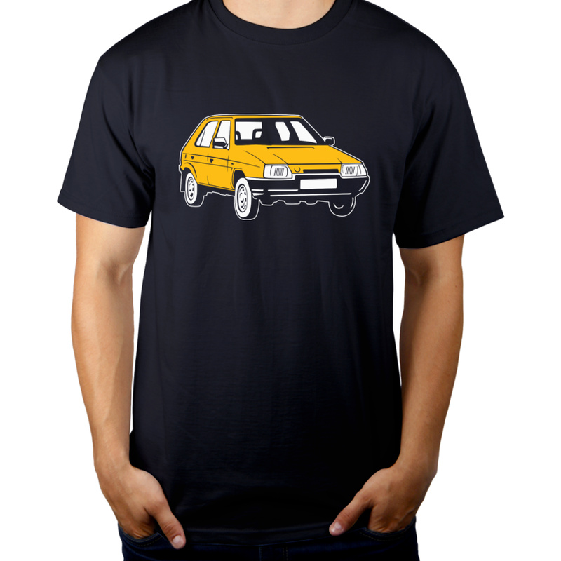 Samochód - Męska Koszulka Ciemnogranatowa