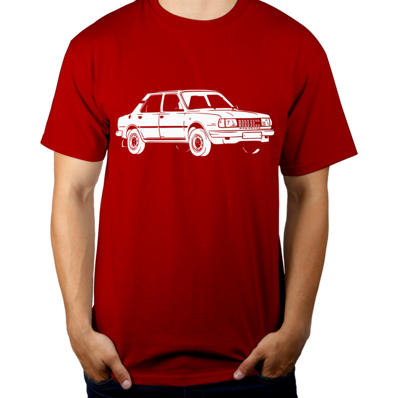 Samochód - Męska Koszulka Czerwona