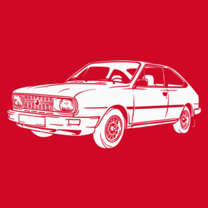 Samochód - Męska Koszulka Czerwona