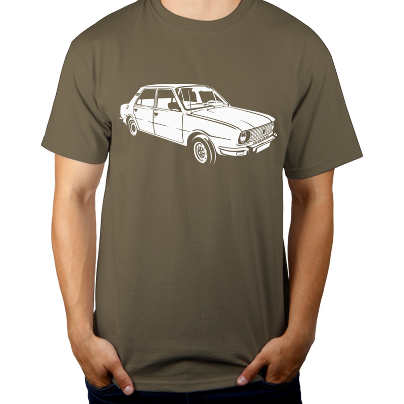 Samochód - Męska Koszulka Khaki