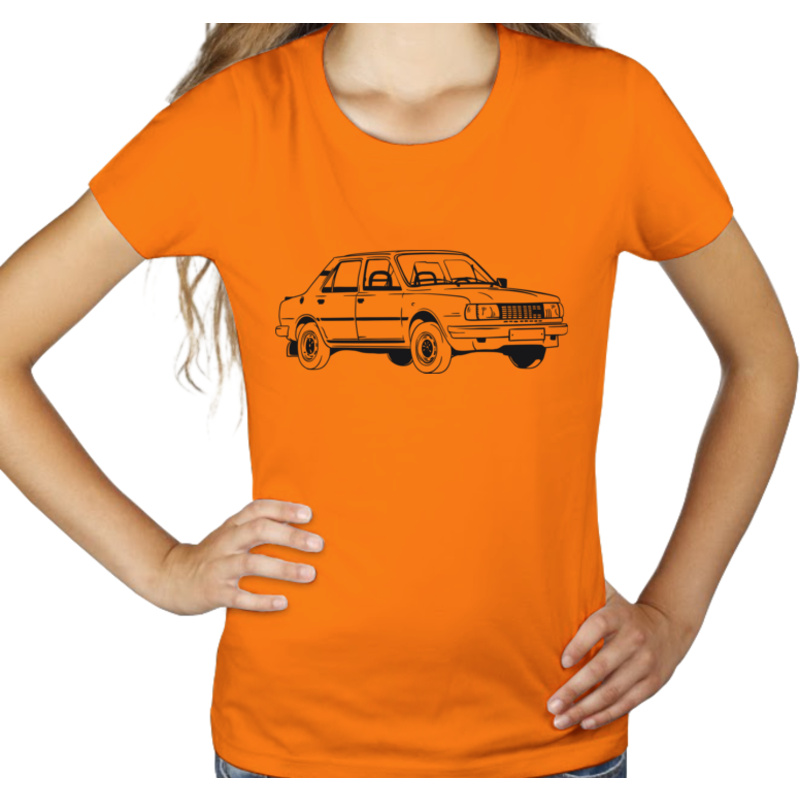 Samochód - Damska Koszulka Pomarańczowa
