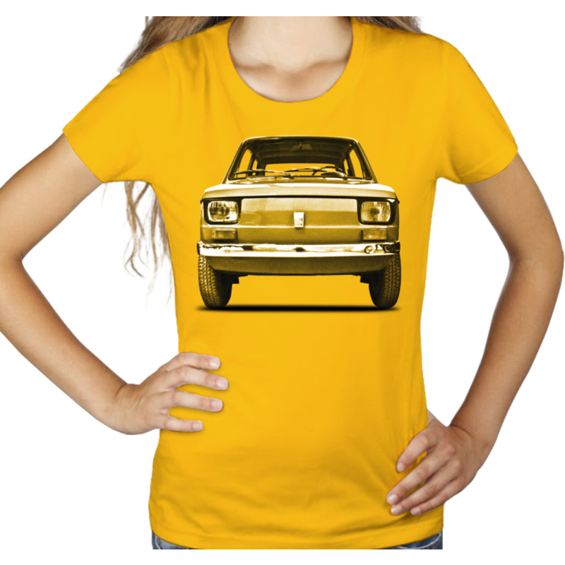 Samochód - Damska Koszulka Żółta