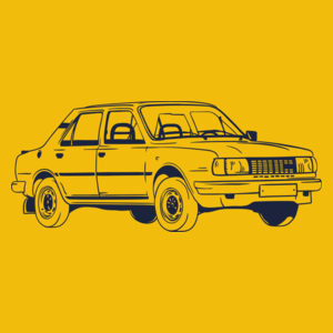 Samochód - Damska Koszulka Żółta