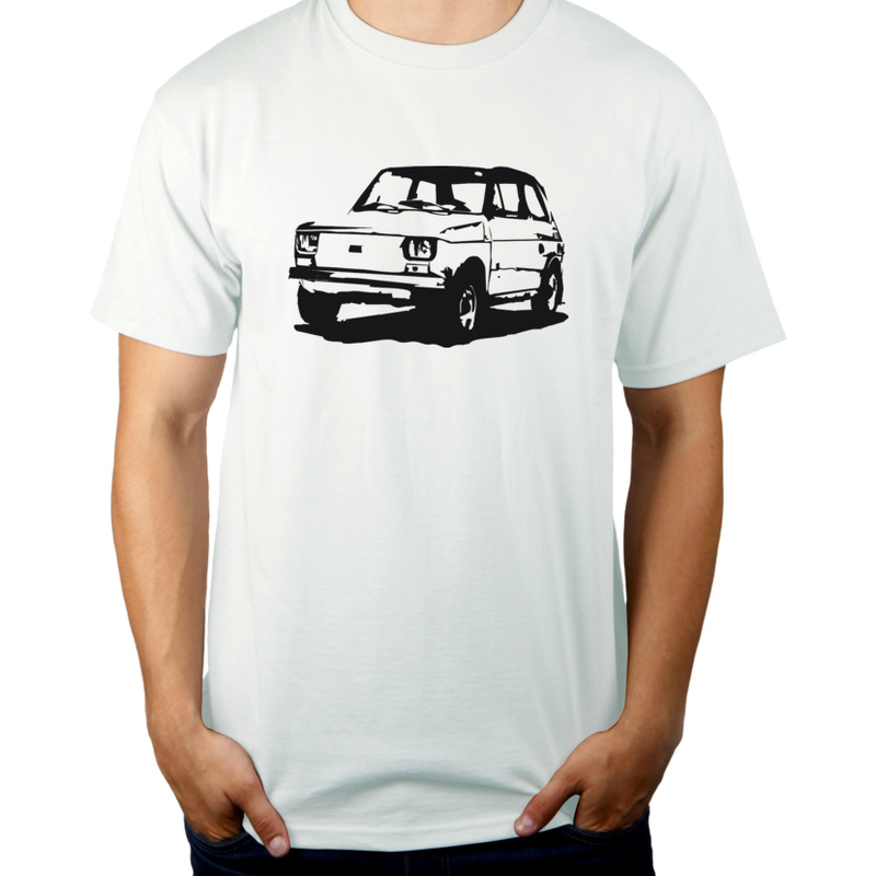 Samochód 126p - Męska Koszulka Biała