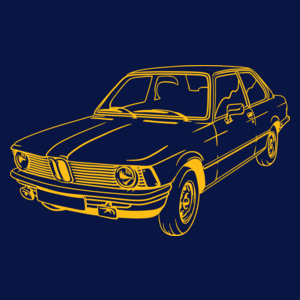 Samochód E21 - Męska Koszulka Ciemnogranatowa