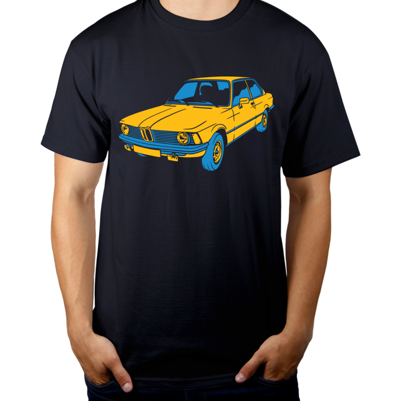 Samochód E21 - Męska Koszulka Ciemnogranatowa