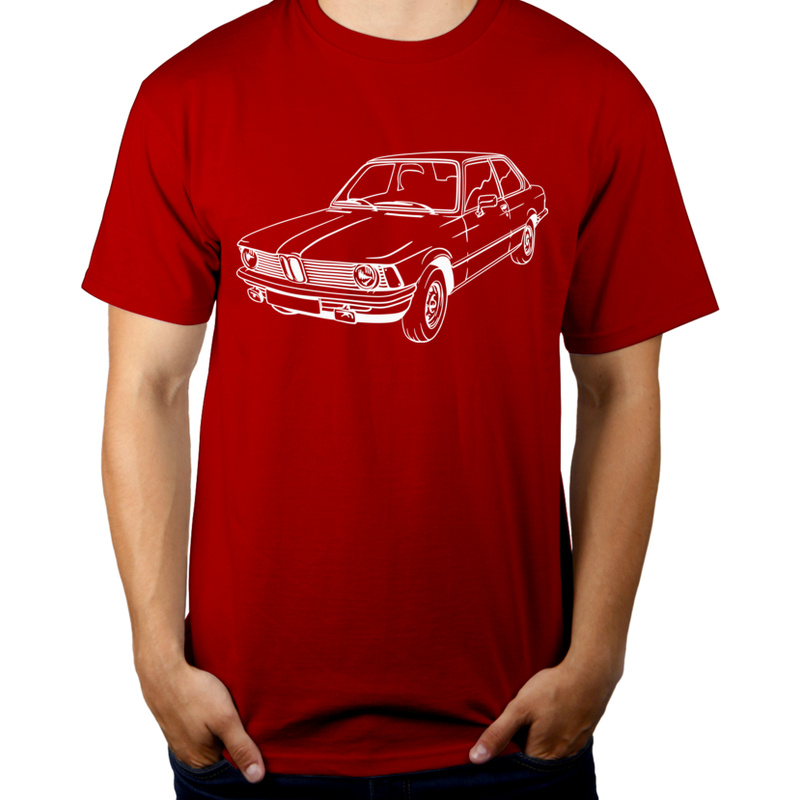 Samochód E21 - Męska Koszulka Czerwona