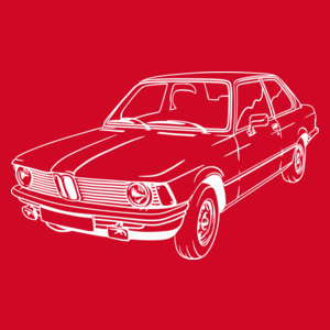 Samochód E21 - Męska Koszulka Czerwona