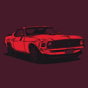 Samochód Mustang - Męska Koszulka Burgundowa