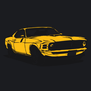 Samochód Mustang - Damska Koszulka Czarna
