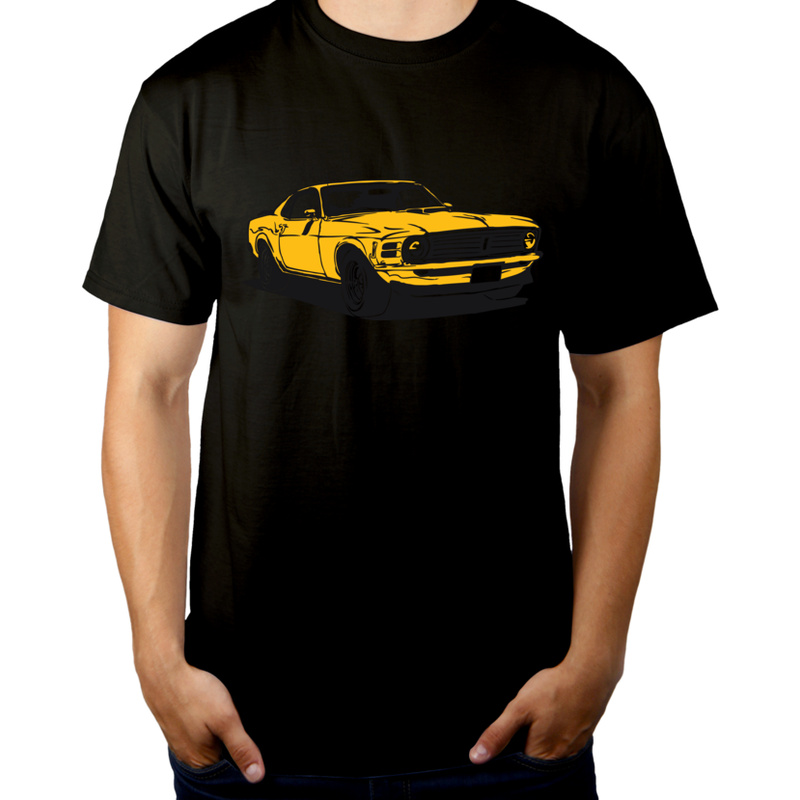 Samochód Mustang - Męska Koszulka Czarna