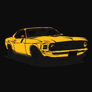 Samochód Mustang - Męska Koszulka Czarna