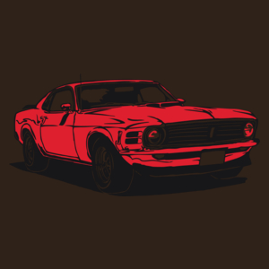 Samochód Mustang - Męska Koszulka Czekoladowa