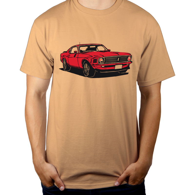 Samochód Mustang - Męska Koszulka Piaskowa