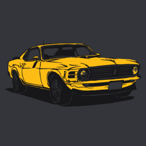 Samochód Mustang - Męska Koszulka Szara