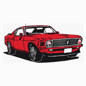 Samochód Mustang - Poduszka Biała