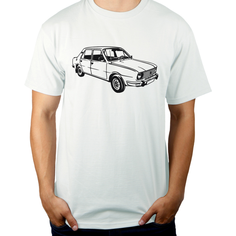 Samochód Retro - Męska Koszulka Biała