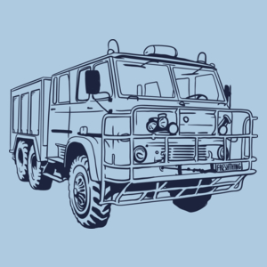 Samochód - Straż Pożarna - Męska Koszulka Błękitna