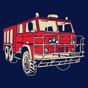 Samochód - Straż Pożarna - Męska Koszulka Ciemnogranatowa