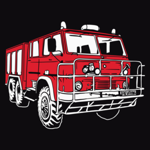 Samochód - Straż Pożarna - Męska Koszulka Czarna