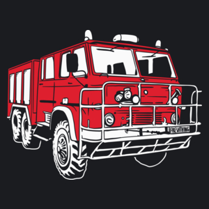 Samochód - Straż Pożarna - Damska Koszulka Czarna