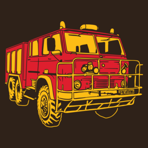 Samochód - Straż Pożarna - Męska Koszulka Czekoladowa