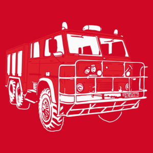 Samochód - Straż Pożarna - Męska Koszulka Czerwona