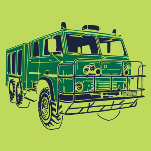 Samochód - Straż Pożarna - Męska Koszulka Jasno Zielona