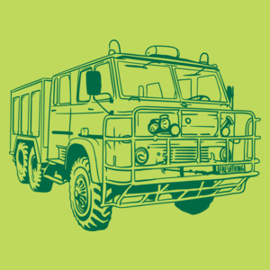Samochód - Straż Pożarna - Męska Koszulka Jasno Zielona