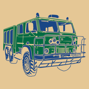 Samochód - Straż Pożarna - Męska Koszulka Piaskowa