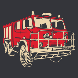 Samochód - Straż Pożarna - Męska Koszulka Szara