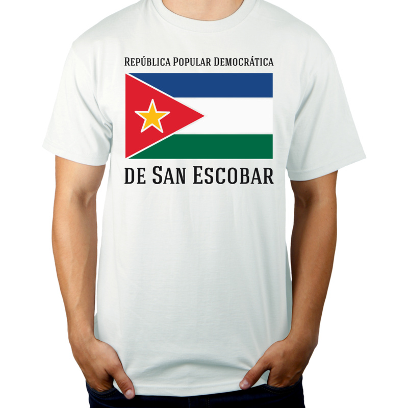 SanEscobar San Escobar Flaga - Męska Koszulka Biała